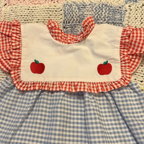 18 mo.crisp & adorable bubble set w blue:white checkered fabric& red/white too👼 - Picture 2 of 7